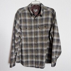 Royal Robbins Blue Gray Plaid Lost Coast Hiking Button Front Shirt Large